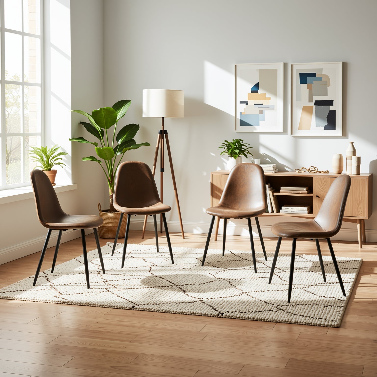 Modern Suede Dining Chair, Metal Frame - CHARLTON SUEDE BROWN FRASERS