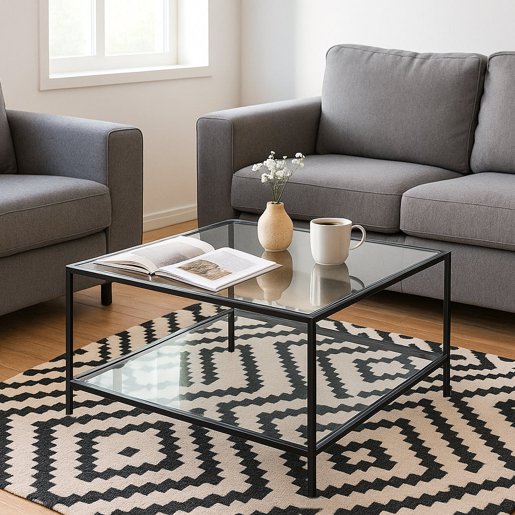 Modern Glass Metal Coffee Table - HUDD FRASERS