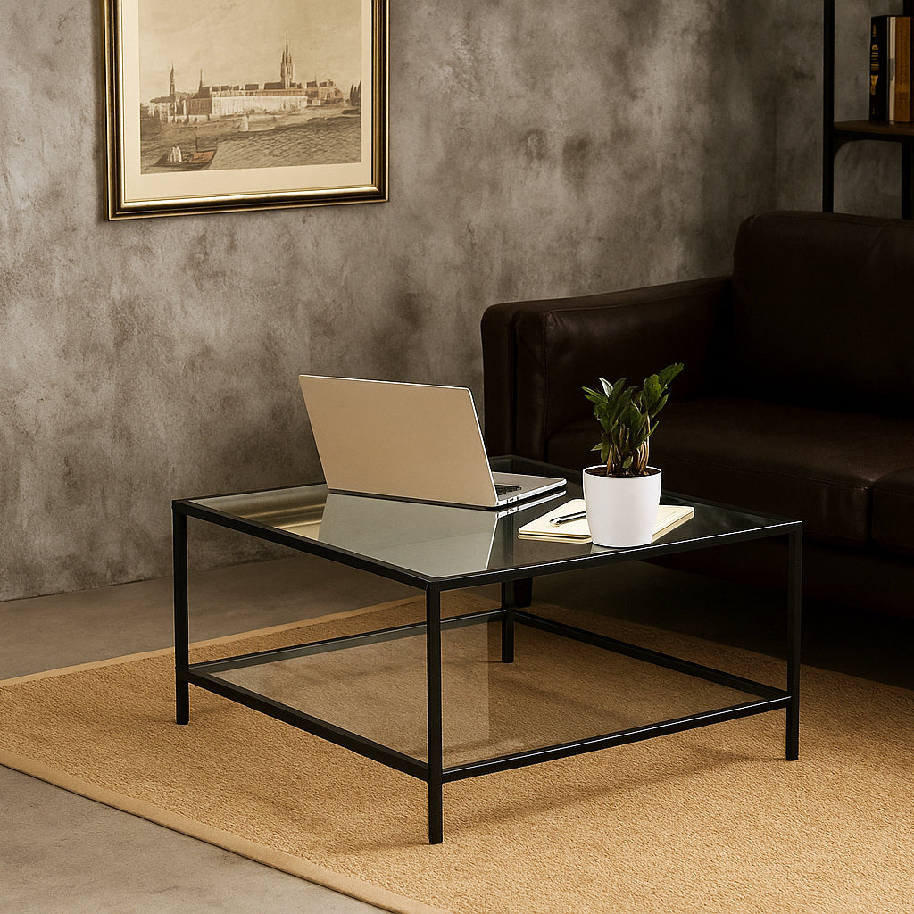Modern Glass Metal Coffee Table - HUDD FRASERS