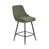 Modern Corduroy Bar Stool, Metal Frame - LAKERS H66 GREEN