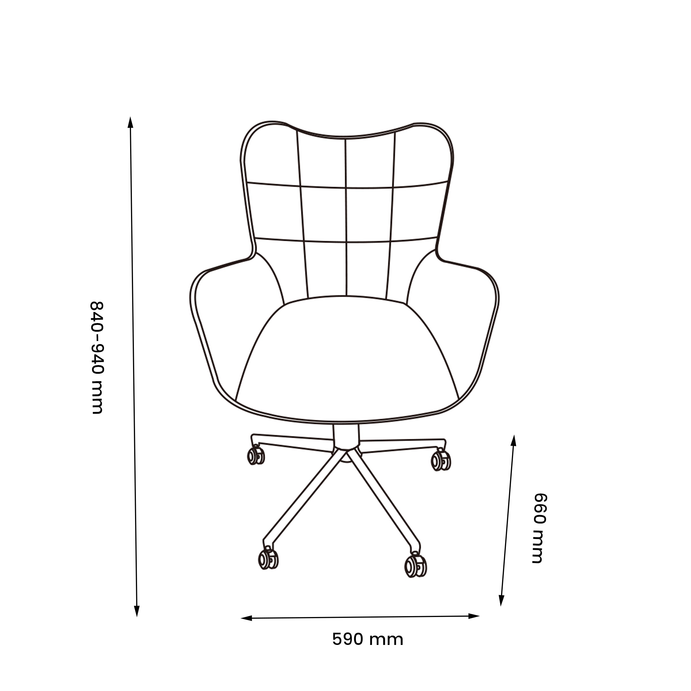 Modern Ergonomic Office Chair, Fabric Upholstery - KASA BEIGE