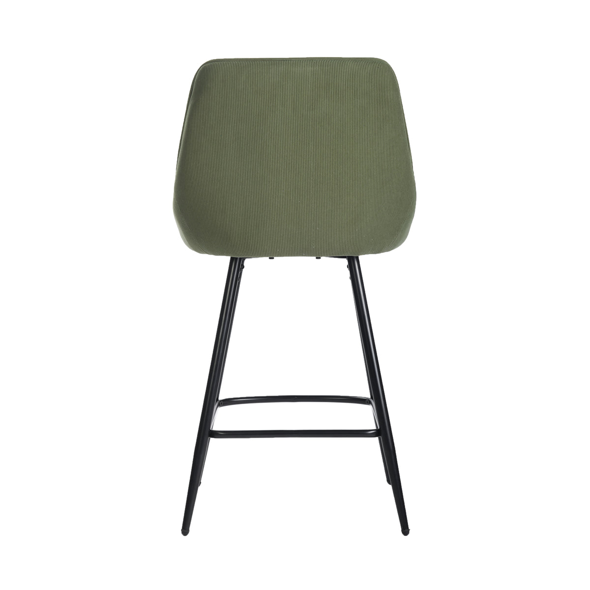 Modern Corduroy Bar Stool, Metal Frame - LAKERS H66 GREEN