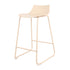 Modern Beige Bar Stool Set, PP Seat & Metal Legs - LAMER BEIGE 2PCS