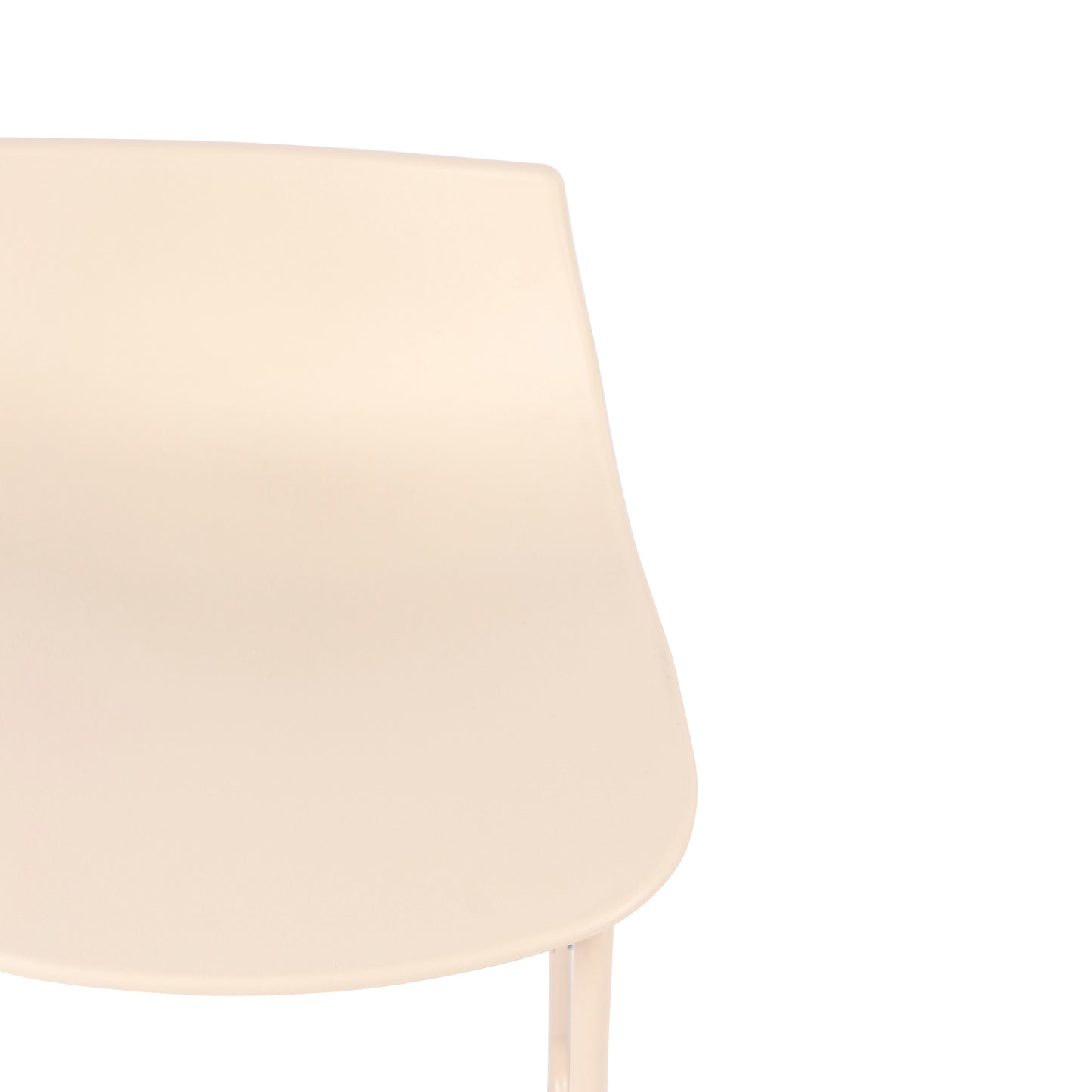 Modern Beige Bar Stool Set, PP Seat & Metal Legs - LAMER BEIGE 2PCS