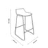 Modern Beige Bar Stool Set, PP Seat & Metal Legs - LAMER BEIGE 2PCS