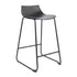 Modern Black Bar Stool Set, PP Seat & Metal Legs - LAMER BLACK 2PCS