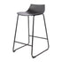 Modern Black Bar Stool Set, PP Seat & Metal Legs - LAMER BLACK 2PCS