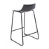 Modern Black Bar Stool, PP Seat & Metal Legs - LAMER BLACK