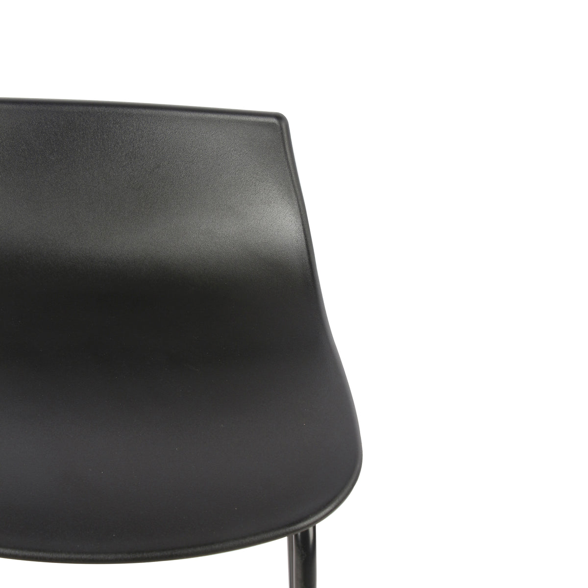 Modern Black Bar Stool Set, PP Seat & Metal Legs - LAMER BLACK 2PCS