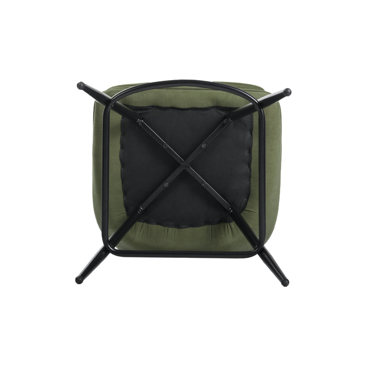 Modern Corduroy Bar Stool, Metal Frame - LAKERS H66 GREEN