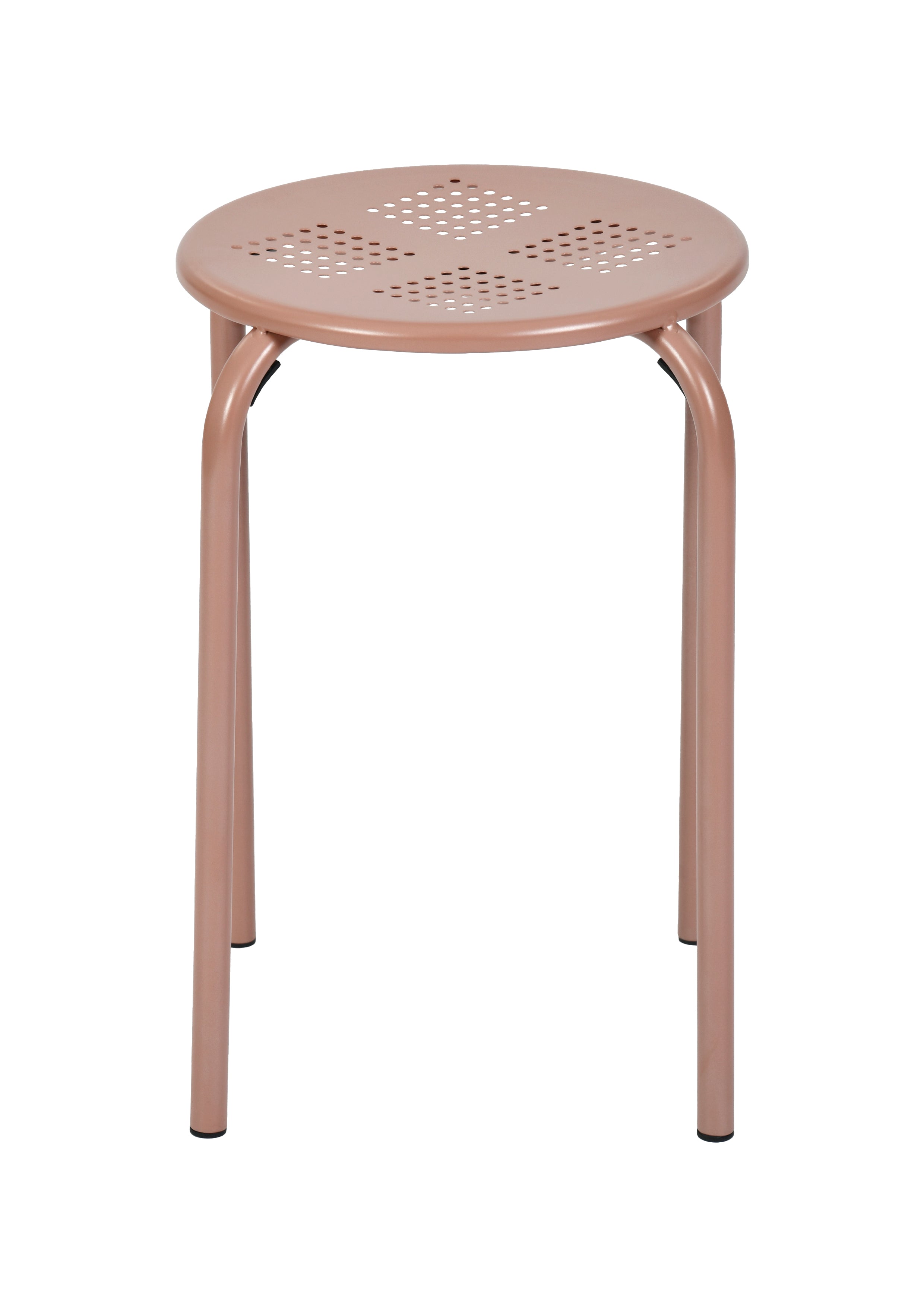 Modern Metal Stool, Matt Dark Pink Finish - ARON 10148