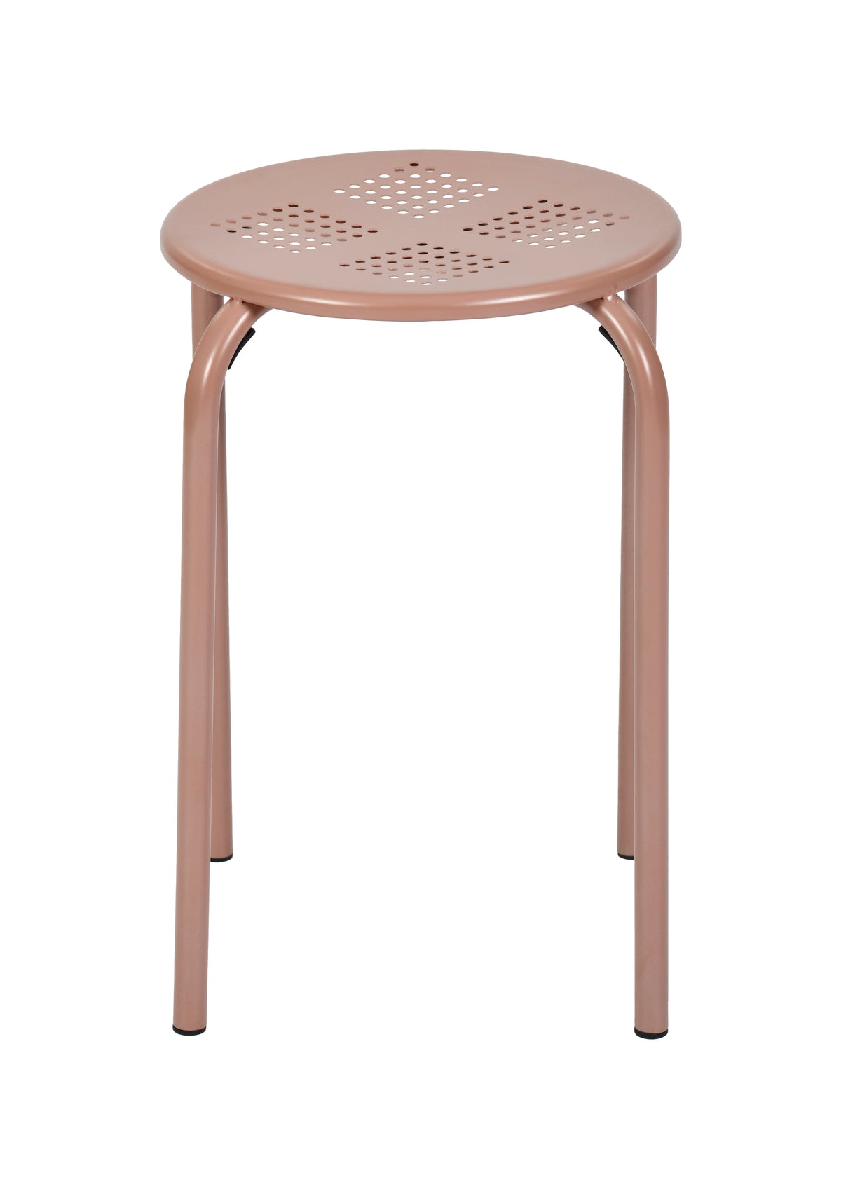 Modern Metal Stool, Matt Dark Pink Finish - ARON 10148
