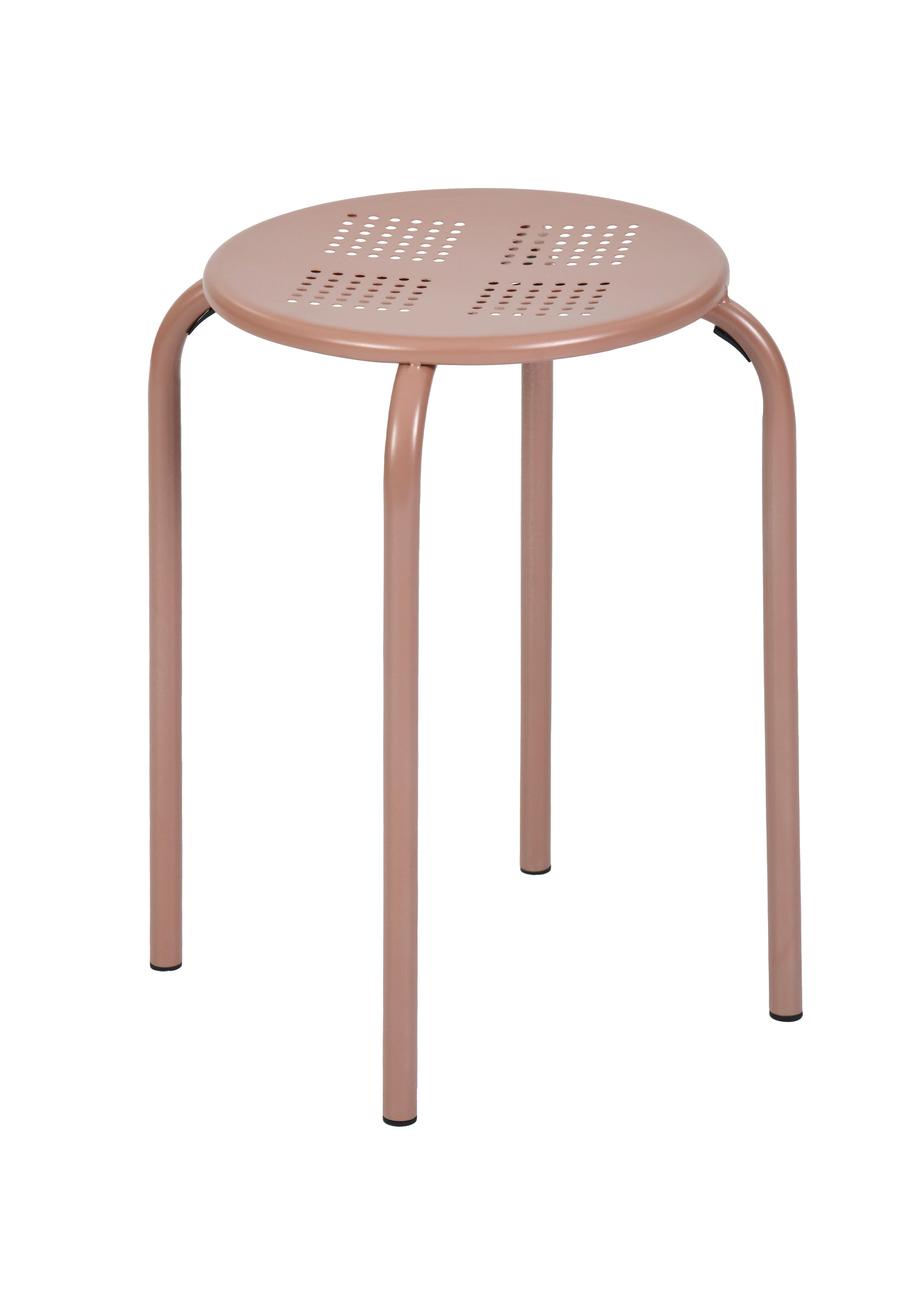 Modern Metal Stool, Matt Dark Pink Finish - ARON 10148