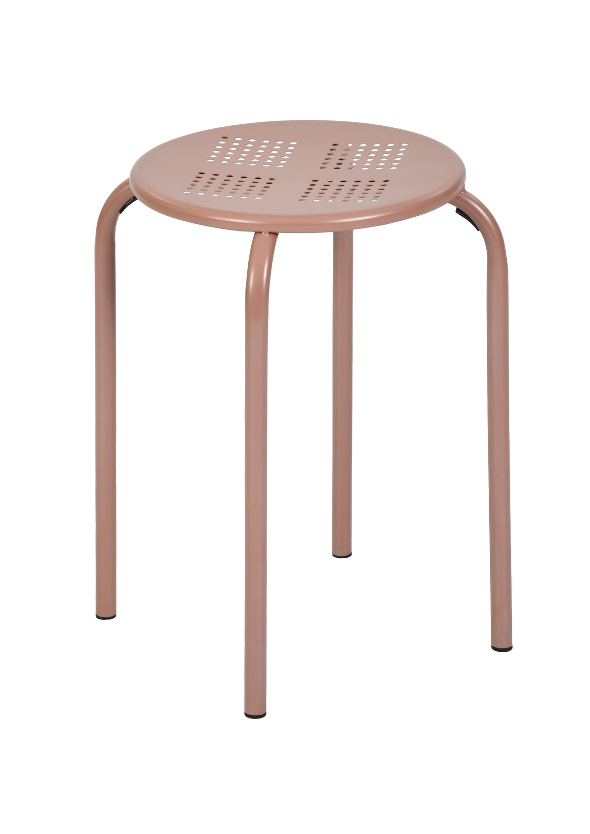 Modern Metal Stool, Matt Dark Pink Finish - ARON 10148