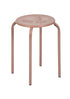 Modern Metal Stool, Matt Dark Pink Finish - ARON 10148