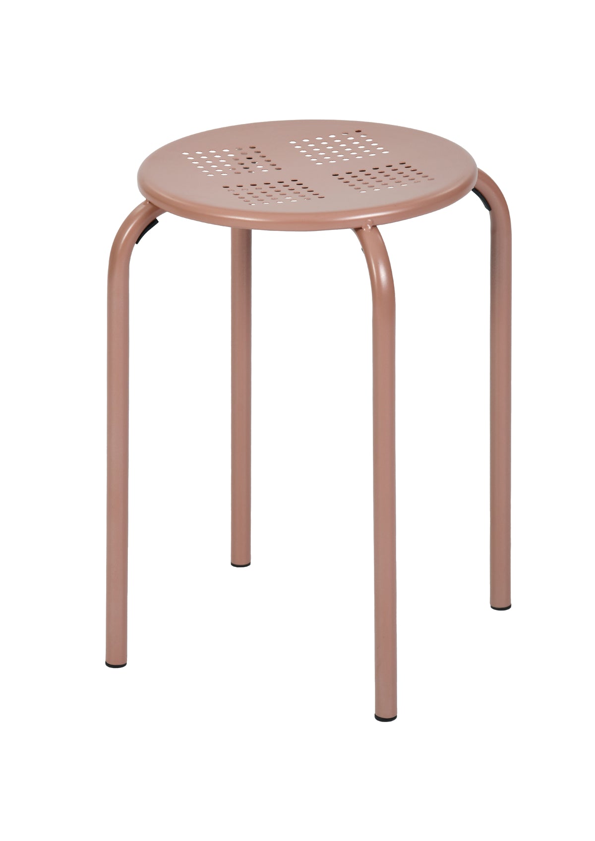 Modern Metal Stool, Matt Dark Pink Finish - ARON 10148