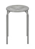 Modern Minimalist Metal Stool, Light Grey Finish - ARON 408U