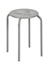 Modern Minimalist Metal Stool, Light Grey Finish - ARON 408U