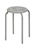 Modern Minimalist Metal Stool, Light Grey Finish - ARON 408U