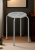 Modern Minimalist Metal Stool, Light Grey Finish - ARON 408U