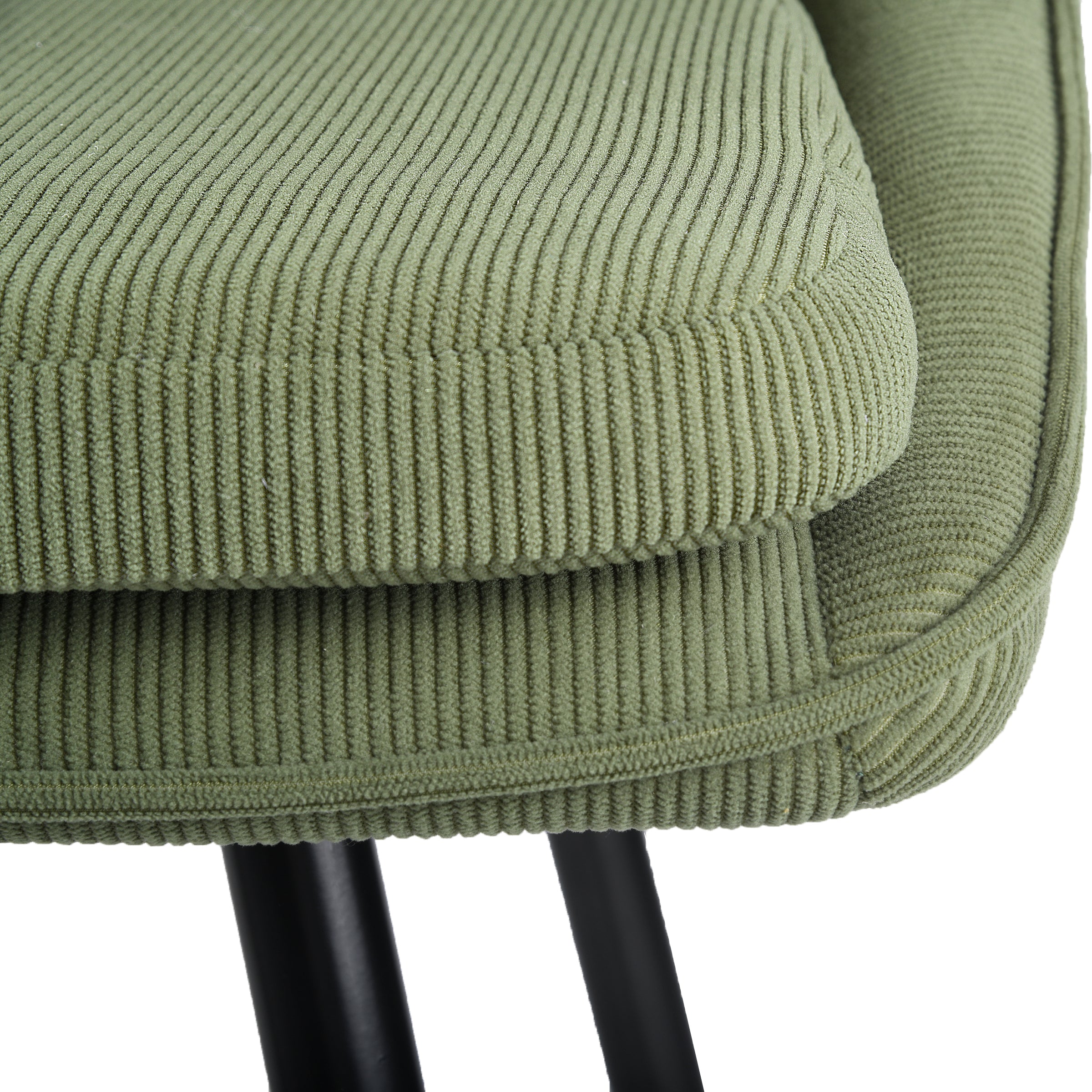 Modern Corduroy Bar Stool, Metal Frame - LAKERS H66 GREEN