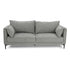 Modern Velvet Upholstered, Black Leg Sofa - MAKULA 3 SEATER GREY
