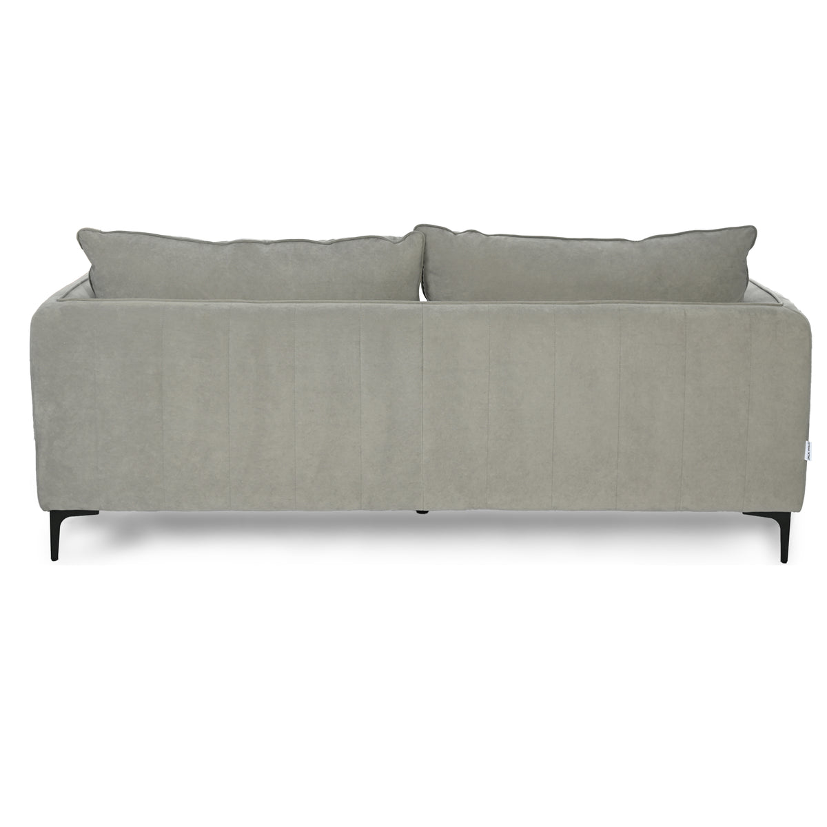 Modern Velvet Upholstered, Black Leg Sofa - MAKULA 3 SEATER GREY