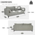 Modern Velvet Upholstered, Black Leg Sofa - MAKULA 3 SEATER GREY