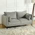 Modern Velvet Upholstered Sofa, Black Legs - Makula Double GREY