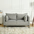 Modern Velvet Upholstered Sofa, Black Legs - Makula Double GREY