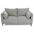 Modern Velvet Upholstered Sofa, Black Legs - Makula Double GREY