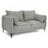 Modern Velvet Upholstered Sofa, Black Legs - Makula Double GREY