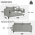 Modern Velvet Upholstered Sofa, Black Legs - Makula Double GREY