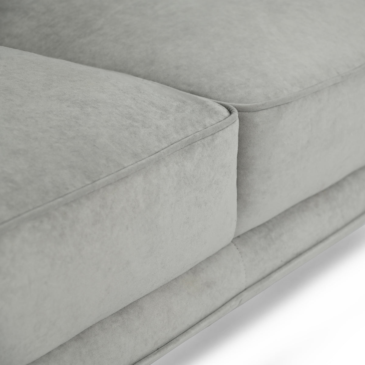 Modern Velvet Upholstered Sofa, Black Legs - Makula Double GREY