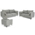 Modern Velvet One-Seater, Black Legs - MAKULA GREY