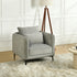 Modern Velvet One-Seater, Black Legs - MAKULA GREY