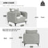Modern Velvet One-Seater, Black Legs - MAKULA GREY