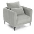 Modern Velvet One-Seater, Black Legs - MAKULA GREY
