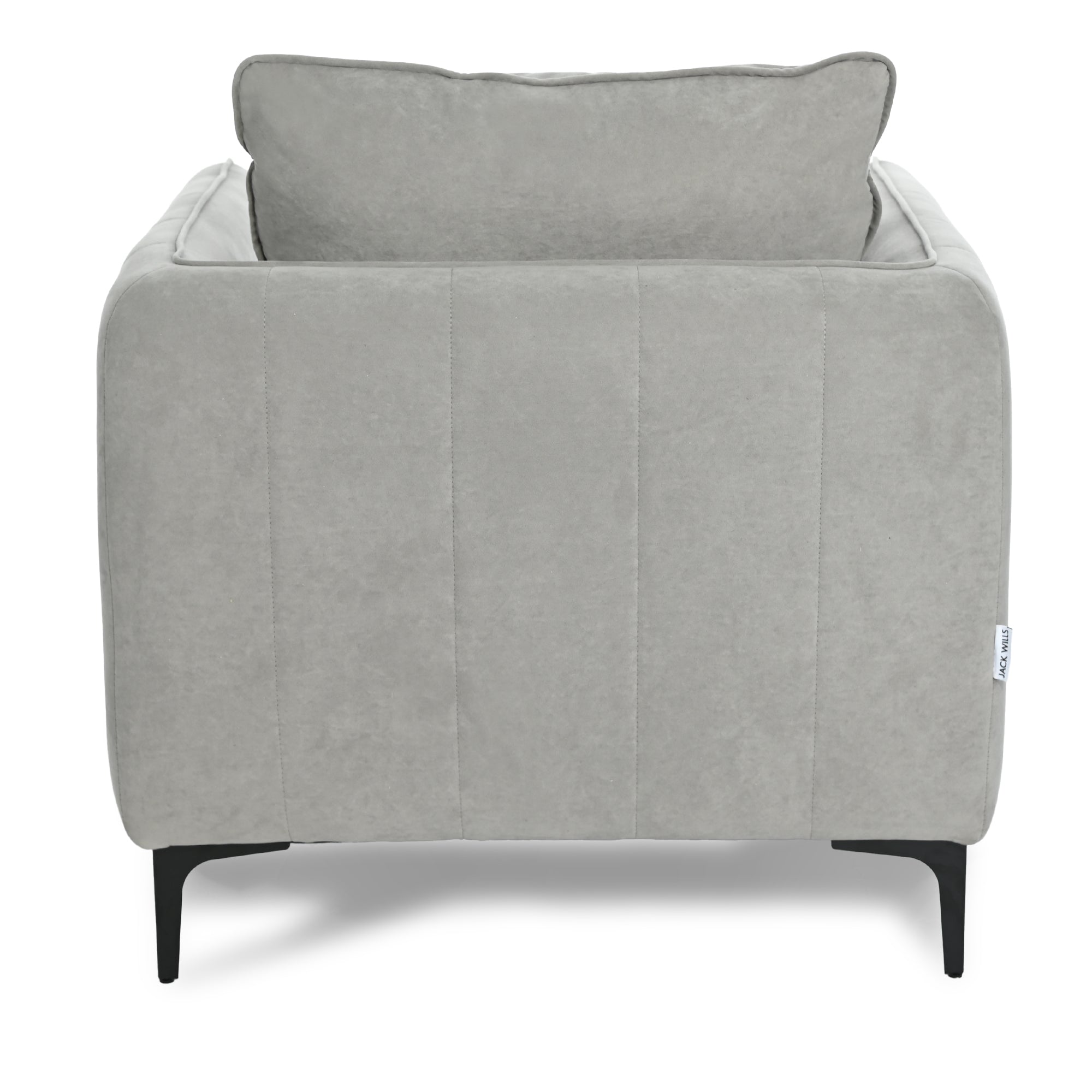 Modern Velvet One-Seater, Black Legs - MAKULA GREY