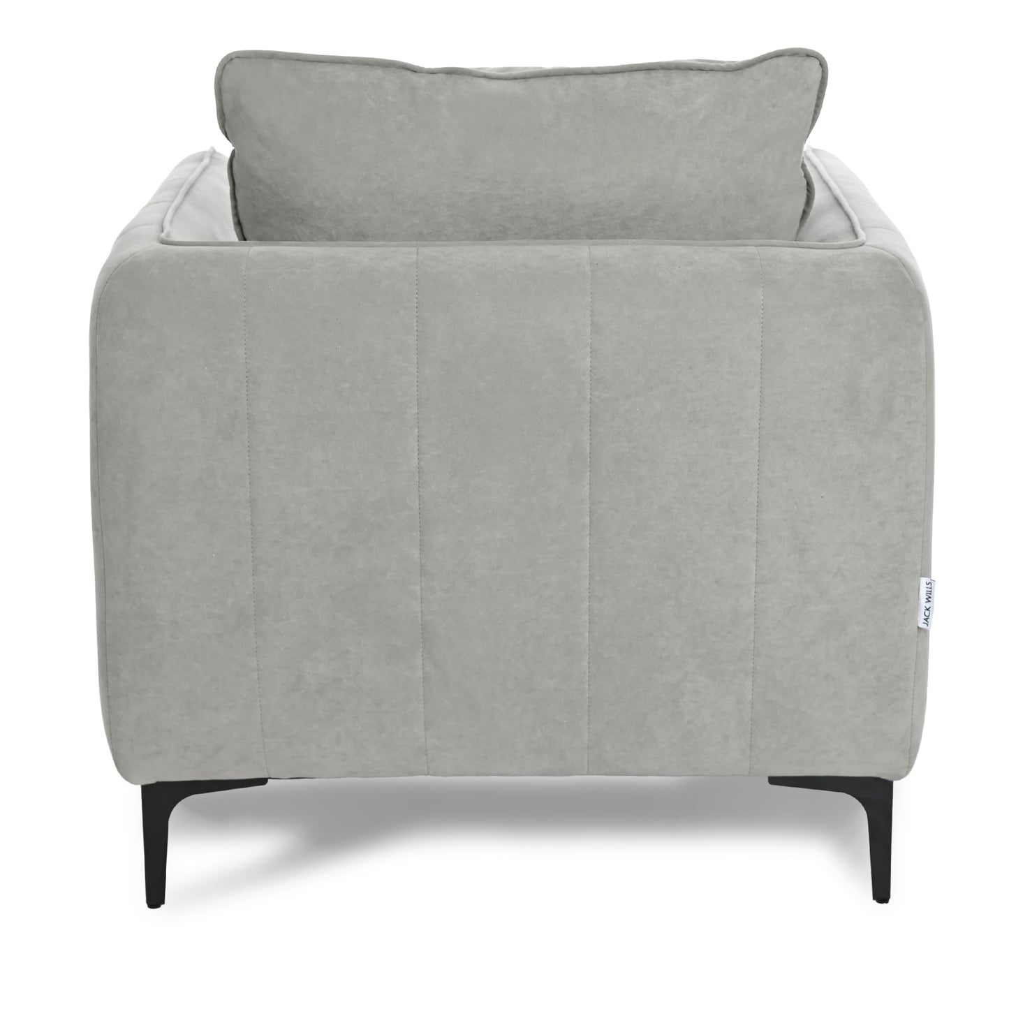 Modern Velvet One-Seater, Black Legs - MAKULA GREY