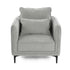 Modern Velvet One-Seater, Black Legs - MAKULA GREY