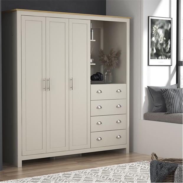 Modern Grey Storage, Particleboard & MDF - LANCASTER COMBINE UNIT GREY