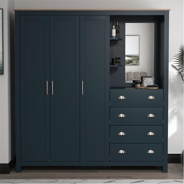 Modern Blue Storage, Particleboard & MDF - LANCASTER COMBINE UNIT BLUE