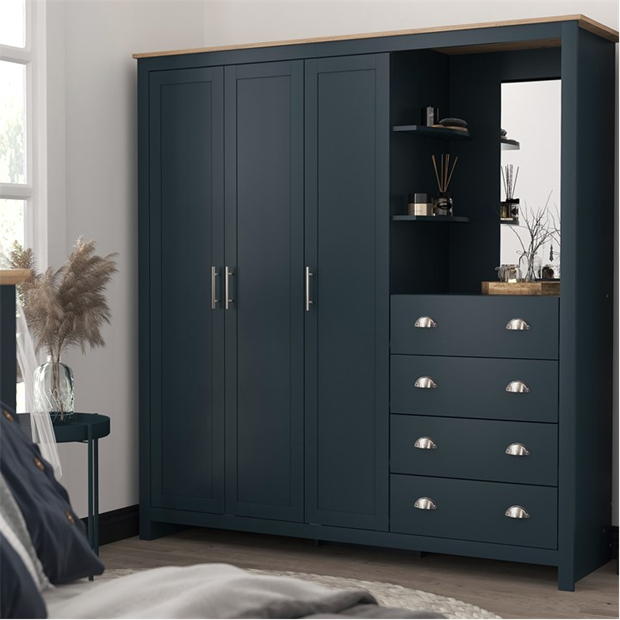 Modern Blue Storage, Particleboard & MDF - LANCASTER COMBINE UNIT BLUE