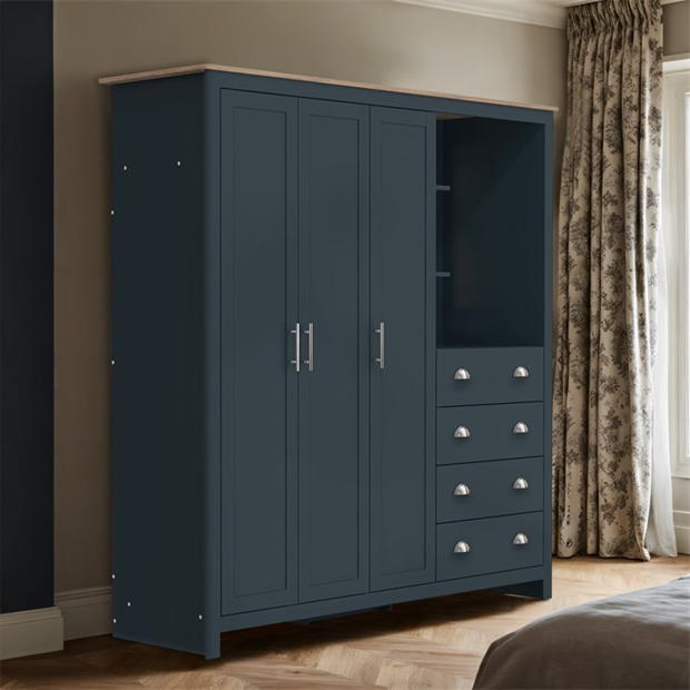 Modern Blue Storage, Particleboard & MDF - LANCASTER COMBINE UNIT BLUE