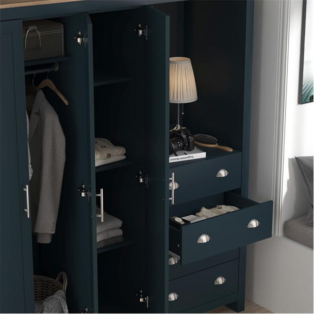 Modern Blue Storage, Particleboard & MDF - LANCASTER COMBINE UNIT BLUE