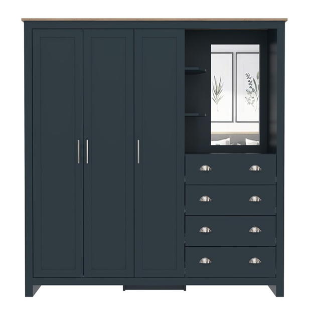 Modern Blue Storage, Particleboard & MDF - LANCASTER COMBINE UNIT BLUE