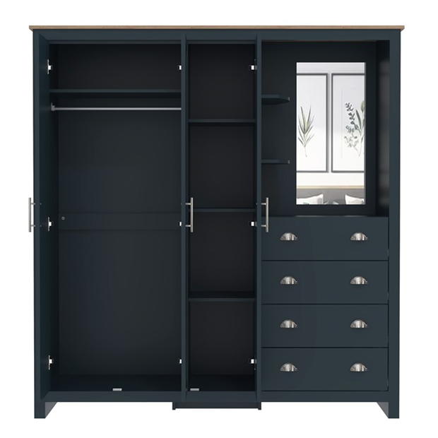 Modern Blue Storage, Particleboard & MDF - LANCASTER COMBINE UNIT BLUE