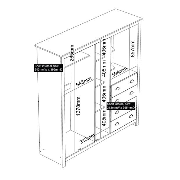 Modern Blue Storage, Particleboard & MDF - LANCASTER COMBINE UNIT BLUE