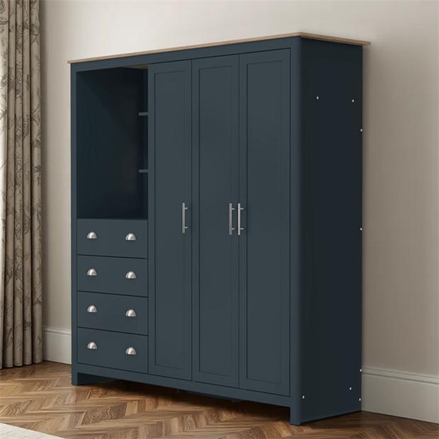 Modern Blue Storage, Particleboard & MDF - LANCASTER COMBINE UNIT BLUE